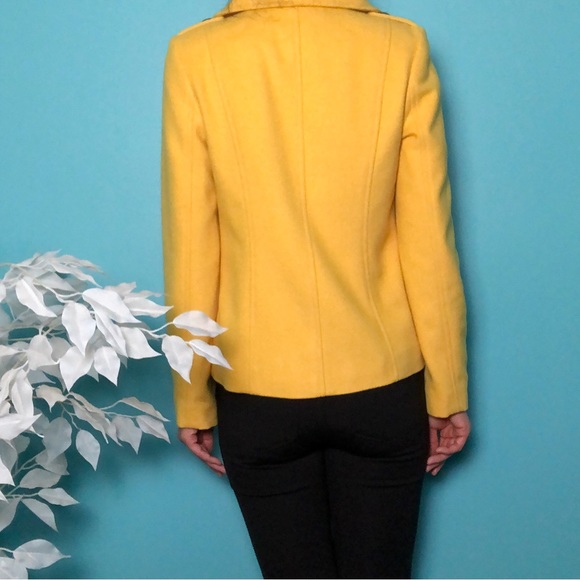 Old Navy Yellow Double Breasted Short Wool Peacoat - Picture 2 of 14